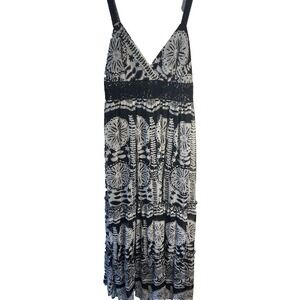 Vintage Y2K Alyn Paige Black White Maxi Dress Women‎ 9/10 Whimsy Lace Boho